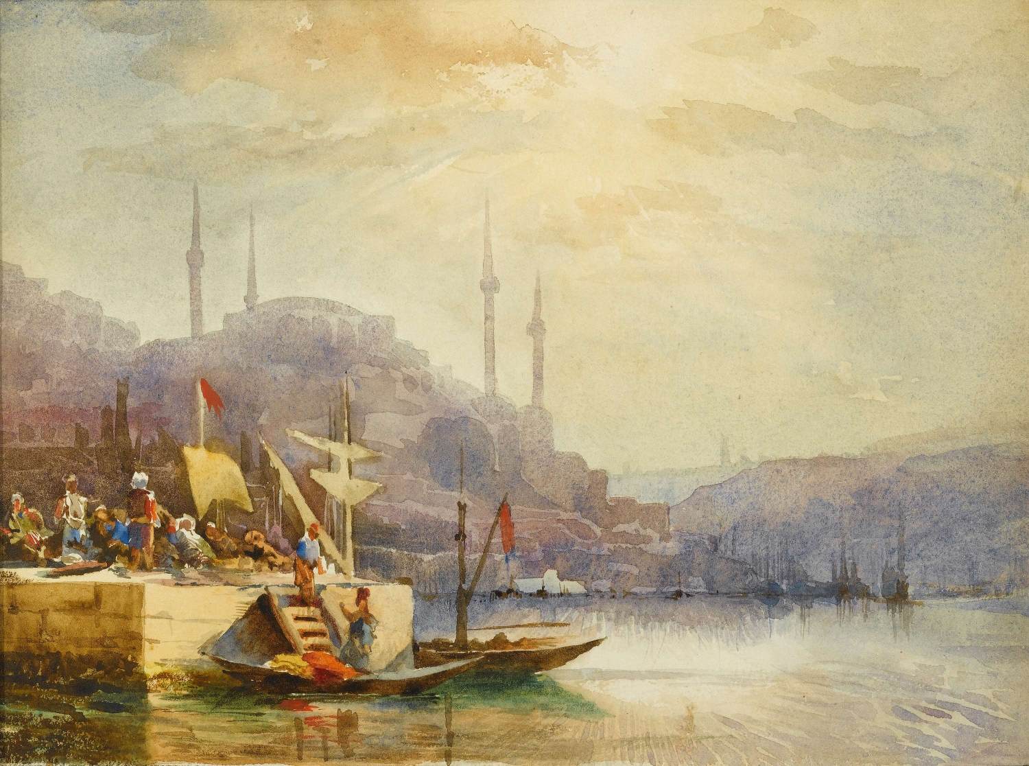 Déchargement de bateaux sur le Bosphore